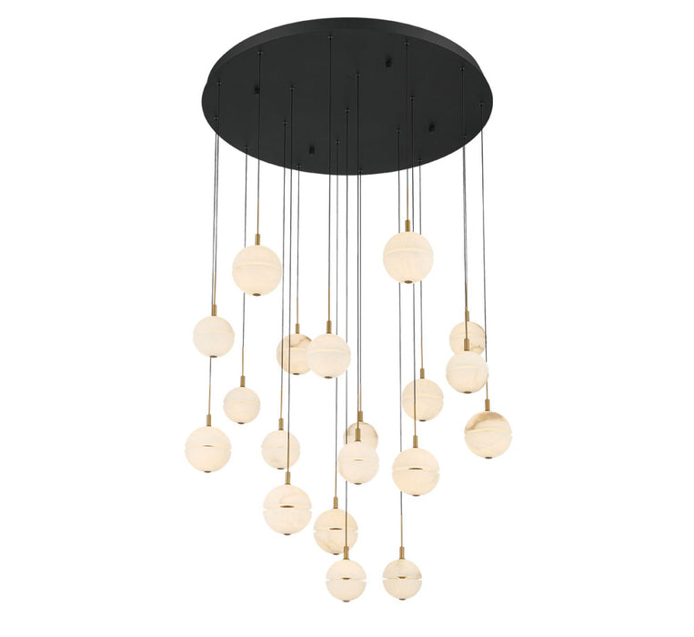 Corfu 19 Light Round Led Chandelier Matte Black | 12373-02