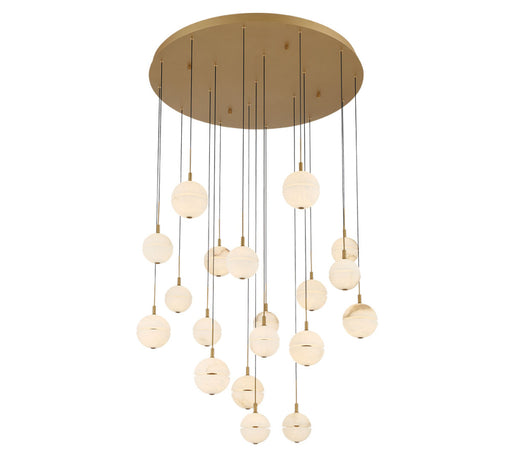 Corfu 19 Light Round Led Chandelier Painted Antique Brass | 12373-030