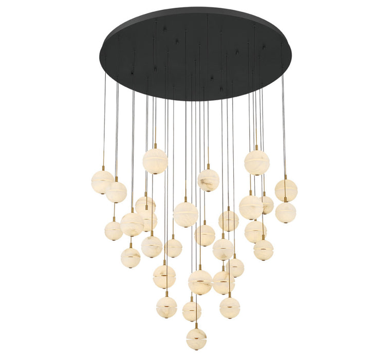 Corfu 31 Light Round Led Chandelier Matte Black | 12374-02