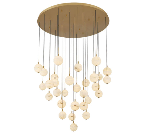Corfu 31 Light Round Led Chandelier Painted Antique Brass | 12374-030