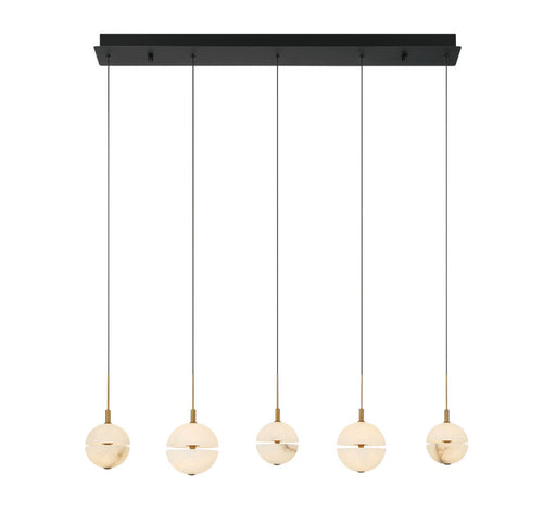 Corfu 5 Light Linear Led Chandelier Matte Black | 12375-02