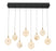 Corfu 8 Light Rectangular Led Chandelier Matte Black | 12376-02