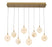 Corfu 8 Light Rectangular Led Chandelier Painted Antique Brass | 12376-030