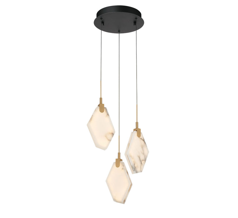 Kosmos 3 Light Round Led Pendant Matte Black | 12381-02