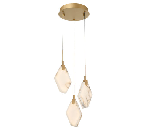 Kosmos 3 Light Round Led Pendant Painted Antique Brass | 12381-030