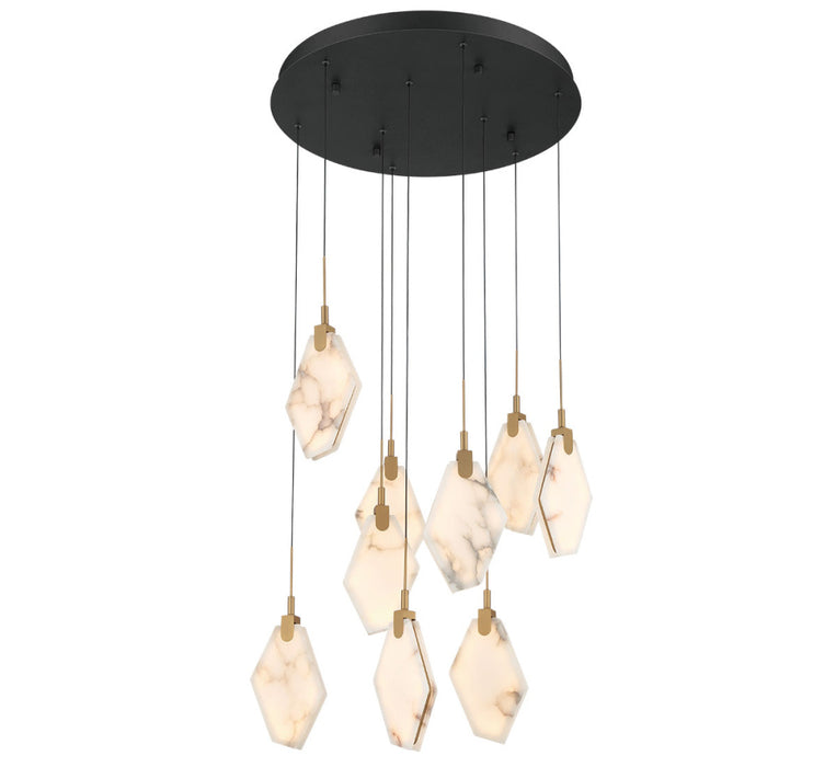 Kosmos 9 Light Round Led Chandelier Matte Black | 12383-02