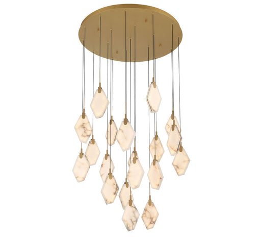 Kosmos 19 Light Round Led Chandelier Painted Antique Brass | 12384-030