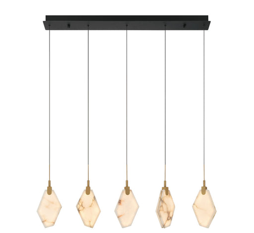 Kosmos 5 Light Linear Led Chandelier Matte Black | 12386-02
