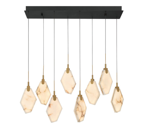 Kosmos 8 Light Rectangular Led Chandelier Matte Black | 12387-02