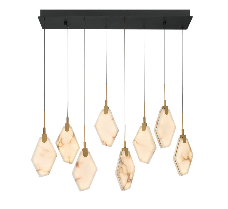 Kosmos 8 Light Rectangular Led Chandelier Matte Black | 12387-02