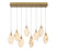 Kosmos 8 Light Rectangular Led Chandelier Painted Antique Brass | 12387-030