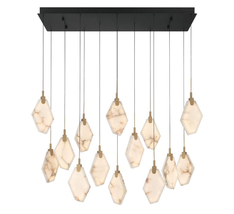 Kosmos 14 Lightrectangular Led Chandelier Matte Black | 12388-02