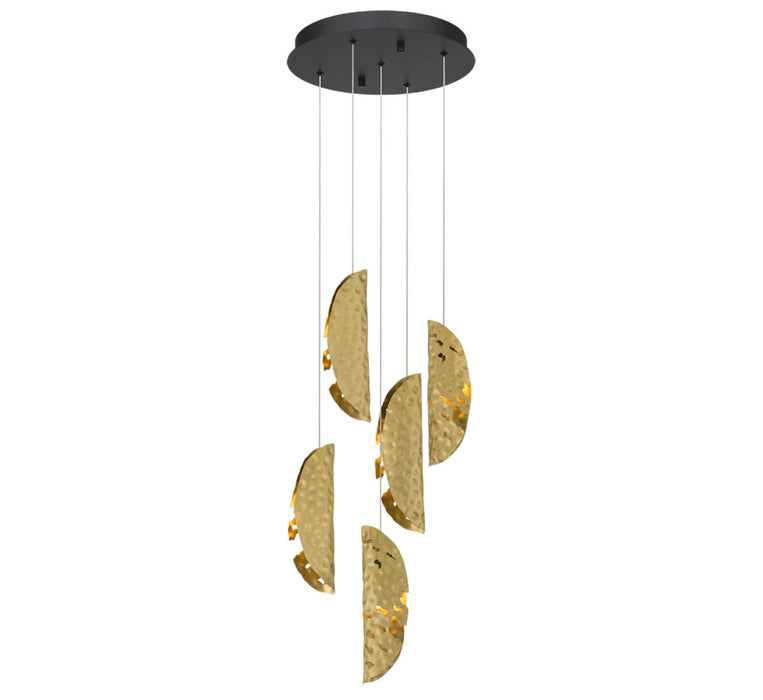 Sorrento 5 Light Round Led Chandelier Copper Black Canopy | 12407-020-02