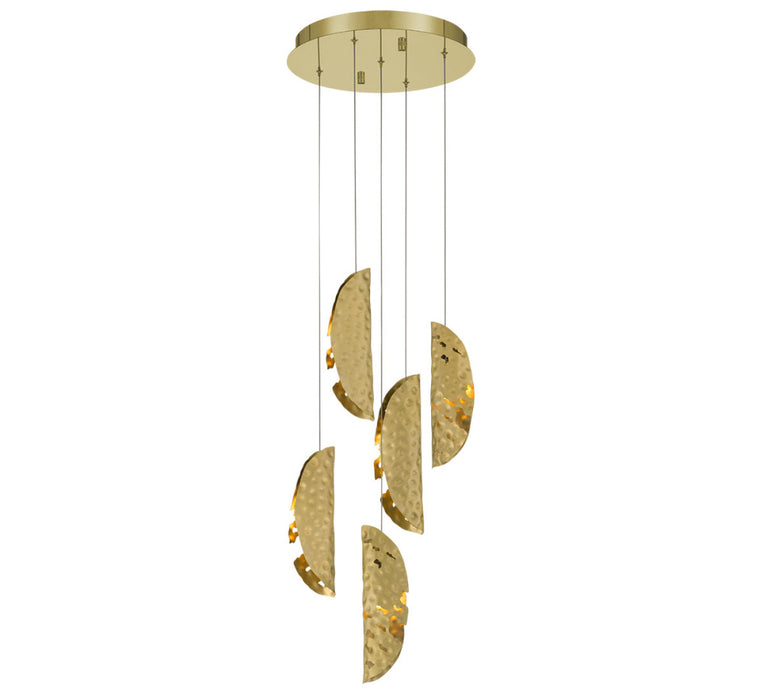 Sorrento 5 Light Round Led Chandelier Copper Gold Canopy | 12407-020-07