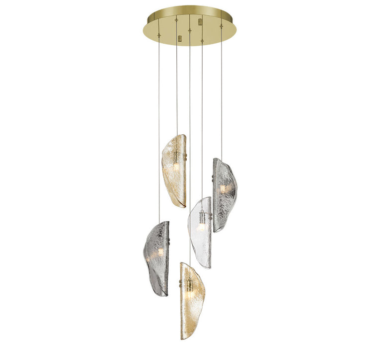 Sorrento 5 Light Round Led Chandelier Mixed Gold Canopy | 12407-023-07
