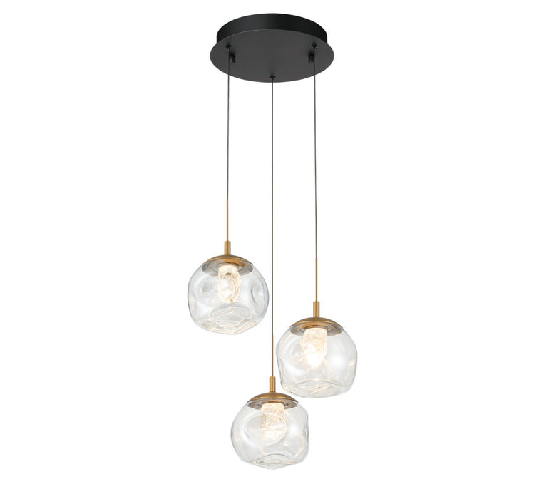 Camerino 3 Light Round Led Pendant Matte Black | 12439-02
