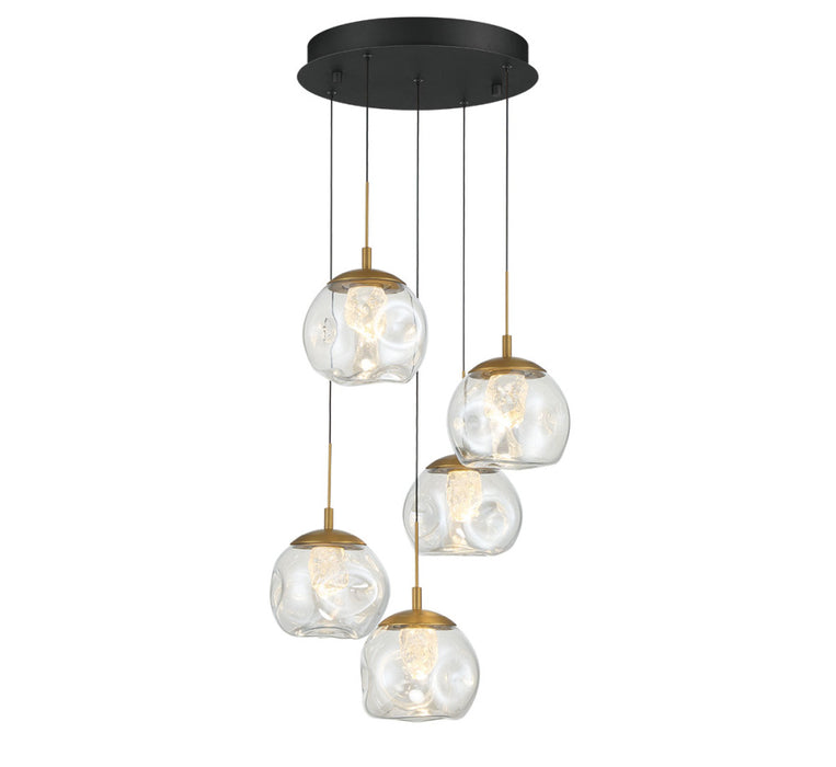 Camerino 5 Light Round Led Chandelier Matte Black | 12440-02