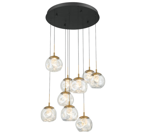 Camerino 9 Light Round Led Chandelier Matte Black | 12441-02