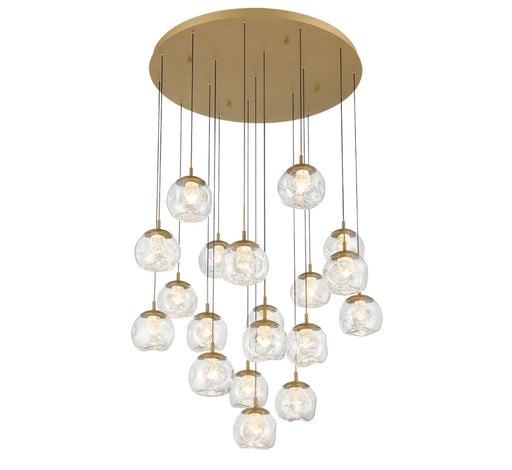 Camerino 19 Light Round Led Chandelier Painted Antique Brass | 12442-030