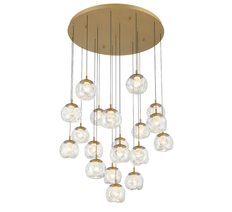 Camerino 19 Light Round Led Chandelier Painted Antique Brass | 12442-030
