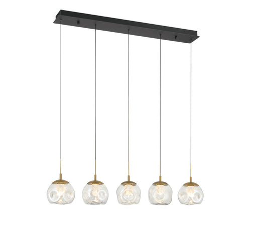 Camerino 5 Light Linear Led Chandelier Matte Black | 12444-02