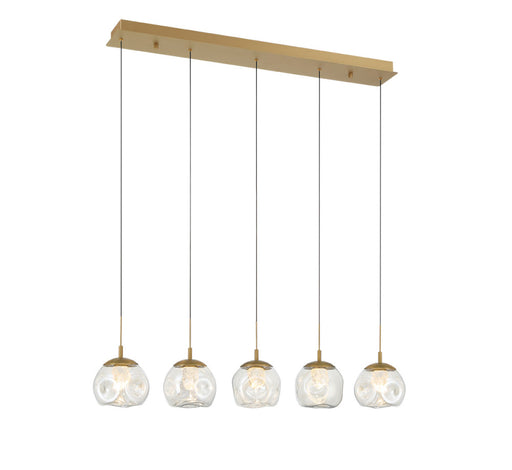 Camerino 5 Light Linear Led Chandelier Painted Antique Brass | 12444-030