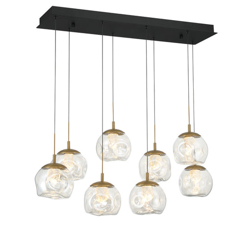 Camerino 8 Light Rectangular Led Chandelier Matte Black | 12445-02