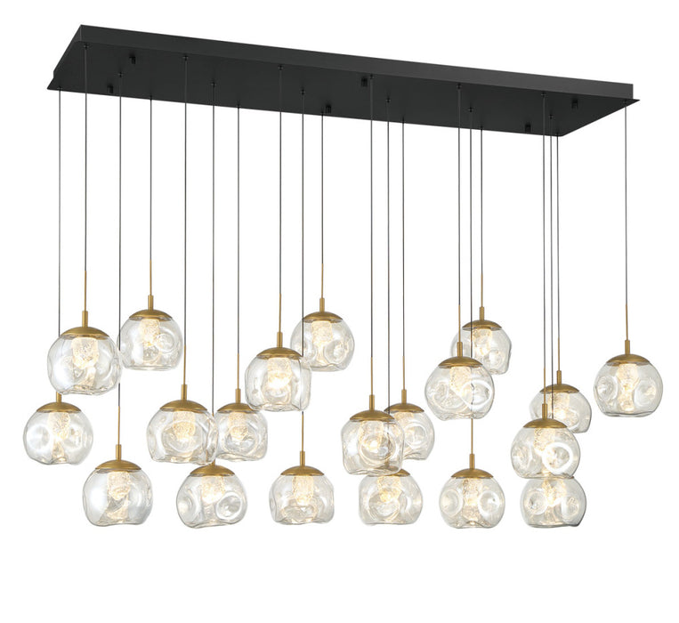 Camerino 20 Light Rectangular Led Chandelier Matte Black | 12447-02