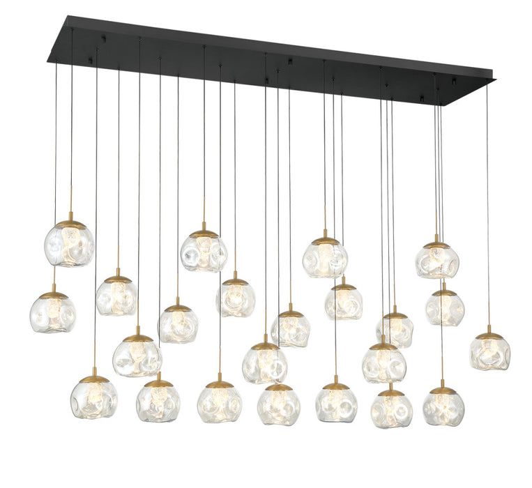 Camerino 23 Light Rectangular Led Chandelier Matte Black | 12448-02