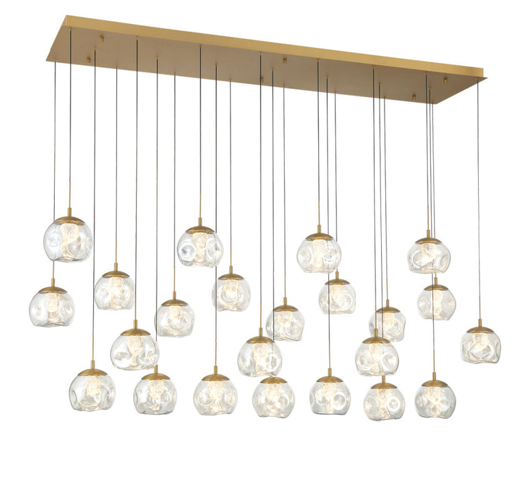 Camerino 23 Light Rectangular Led Chandelier Painted Antique Brass | 12448-030