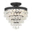 Calypso 3 Light Crystal Teardrop Matte Black Semi Flush Mount | 130-MK-FR_CEILING