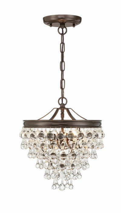 Crystorama Calypso 3 Light Crystal Teardrop Vibrant Bronze Mini Chandelier