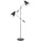 Dainolite 2 Lights Floor Lamp, Matte Black Metal Shade, PC