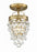 Crystorama Calypso 1 Light Crystal Teardrop Vibrant Gold Semi Flush Mount