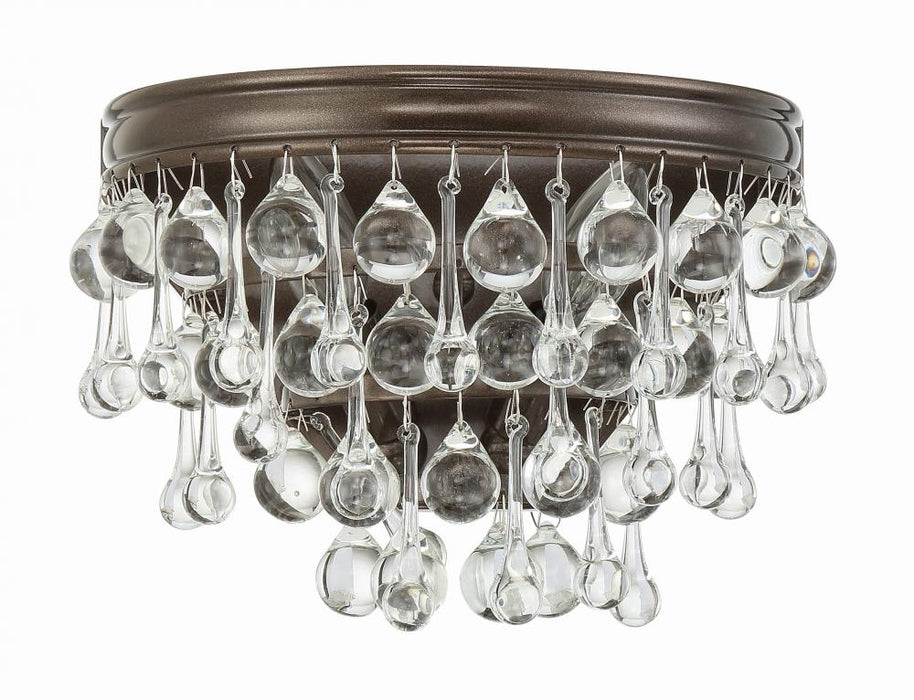 Crystorama Calypso 2 Light Crystal Teardrop Vibrant Bronze Sconce