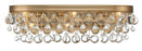 Crystorama Calypso 6 Light Crystal Teardrop Vibrant Gold Bathroom Vanity