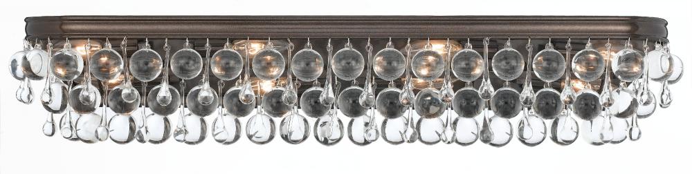 Crystorama Calypso 8 Light Crystal Teardrop Vibrant Bronze Bathroom Vanity