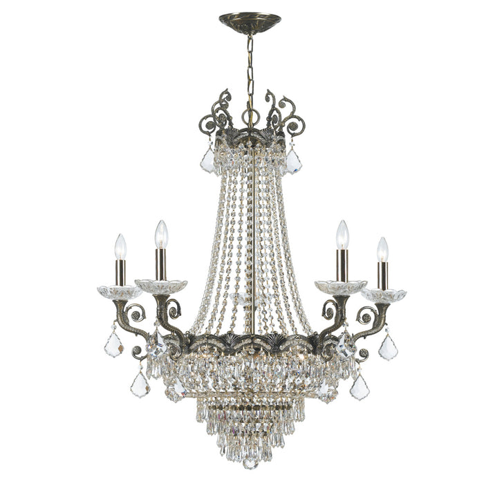 Majestic 11 Light Hand Cut Crystal Historic Brass Chandelier | 1486-HB-CL-MWP