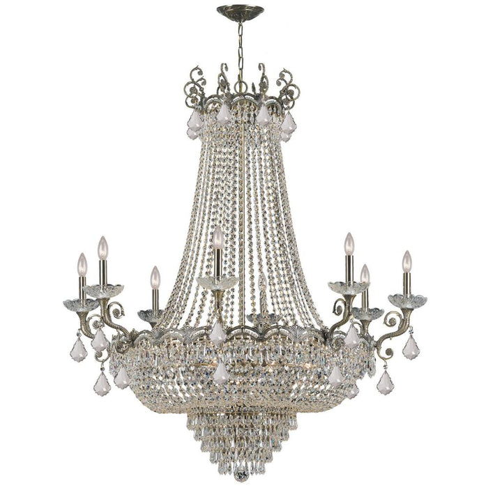 Crystorama Majestic 20 Light Spectra Crystal Historic Brass Chandelier