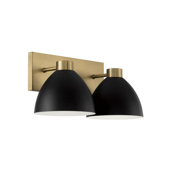 2-light Vanity In Aged Brass And Black | 152021AB