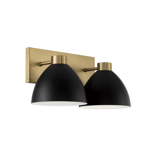Capital 2-Light Vanity in Aged Brass and Black