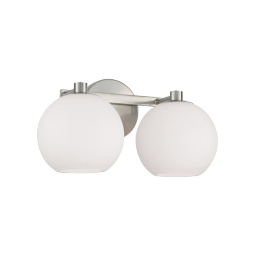 2-light Circular Globe Vanity In Brushed Nickel With Soft White Glass | 152121BN-548