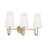 Capital 3-Light Vanity in Aged Brass with Tapered Soft White Glass