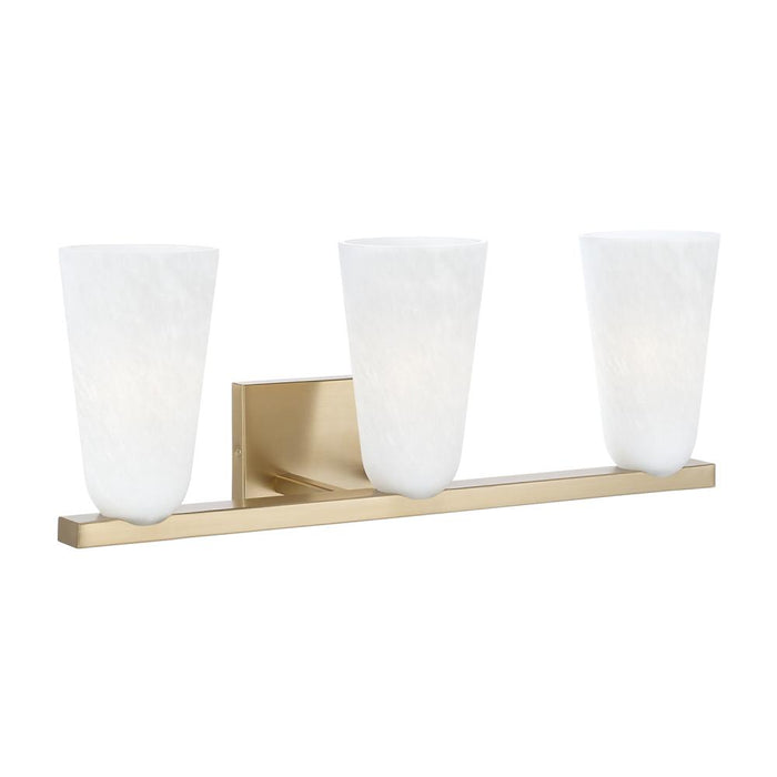 Capital 3-Light Vanity in Matte Brass with Faux Alabaster Glass