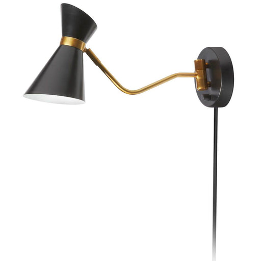 Dainolite 1 Light Wall Lamp, Black & Vintage Bronze Finish