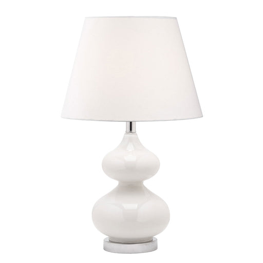 Dainolite 1 Light Incandescent Table Lamp, WH GL w/ White Shade