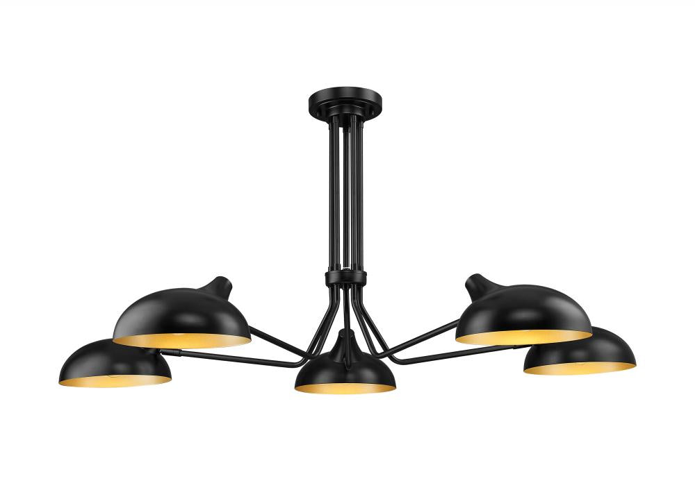 5 Light Semi Flush Mount | 1942-5SF-MB