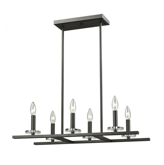6 Light Linear Chandelier | 2010-6L-BRZ
