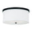 3-light Flush Mount In Matte Black With White Fabric Drum Shade With Diffuser | 2015MB-480