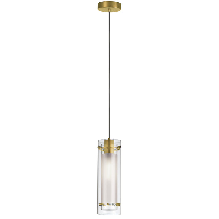 1lt Incandescent Pendant, Agb With Clr/fr Glass | 22152-CF-AGB
